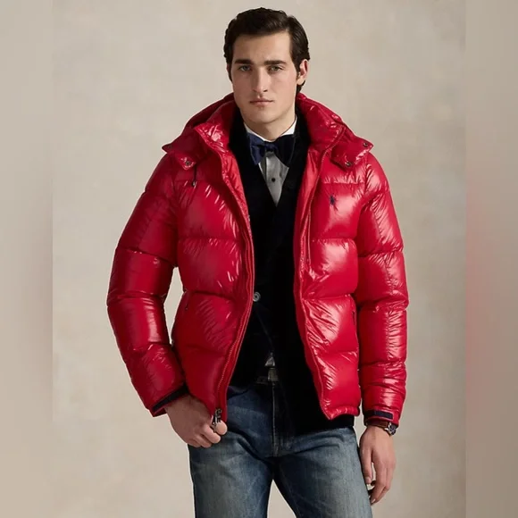 Polo Ralph Lauren 🔥 RL 2000 Red Gorham Glossed Down Quillted Puffer Jacket Coat - Picture 4 of 15